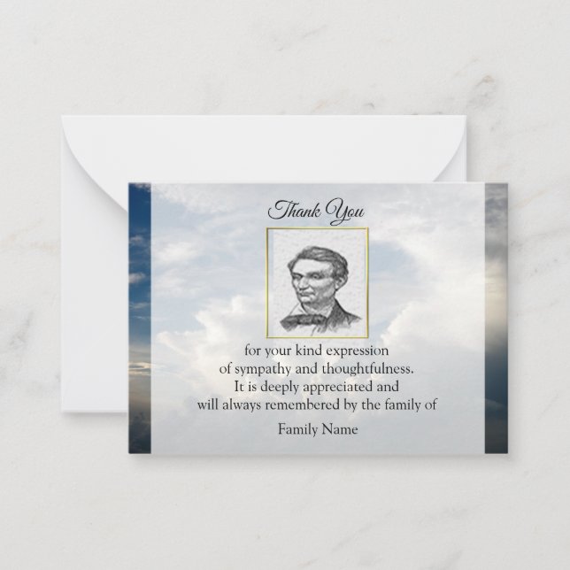 Landscape Of Cloud After Funeral Thank You Cards (Front)