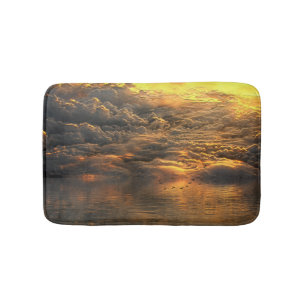Landscape of Clouds and Water with Birds Bath Mat