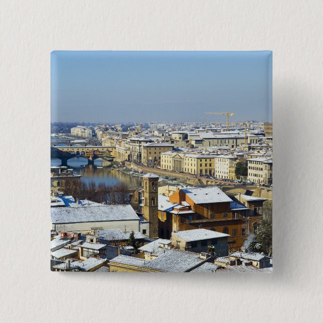 Landscape of Florence from Piazzale 2 Inch Square Button (Front)