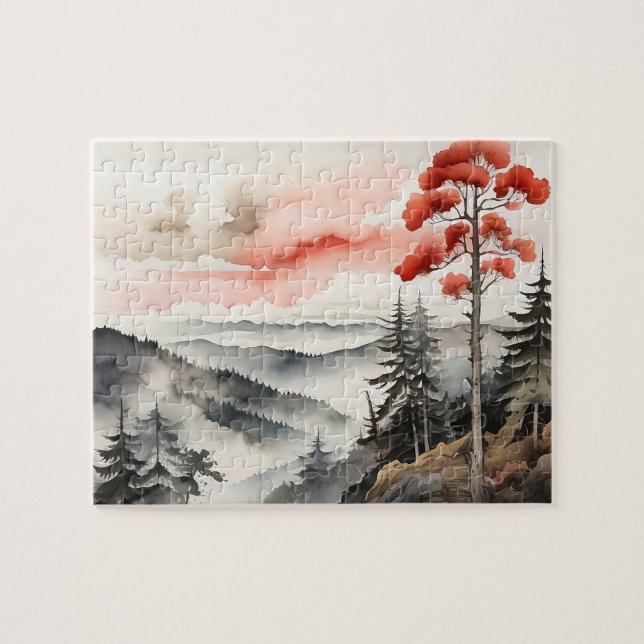 Landscape of Forest - Water Colour Jigsaw Puzzle (Horizontal)
