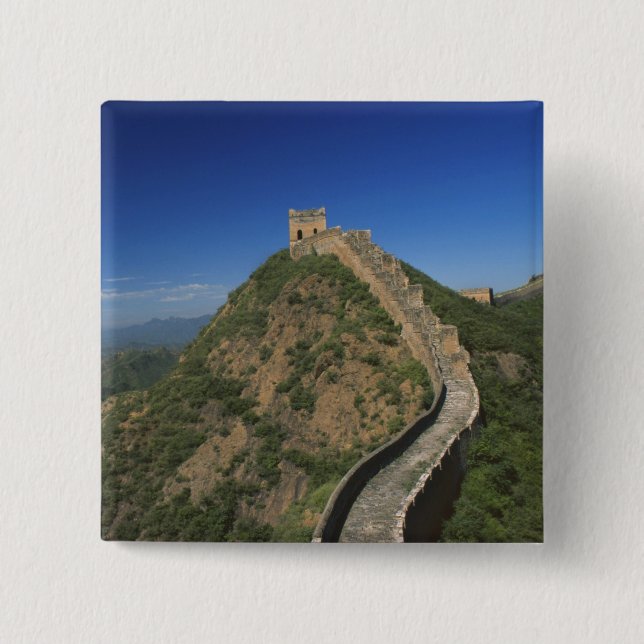 Landscape of Great Wall, China 2 Inch Square Button (Front)