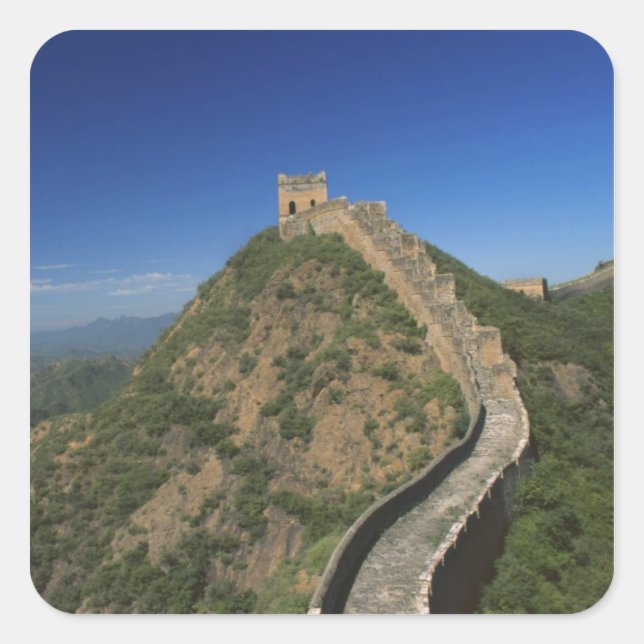 Landscape of Great Wall, China Square Sticker (Front)