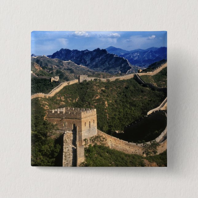 Landscape of Great Wall, Jinshanling, China 2 Inch Square Button (Front)