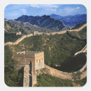 Landscape of Great Wall, Jinshanling, China Square Sticker