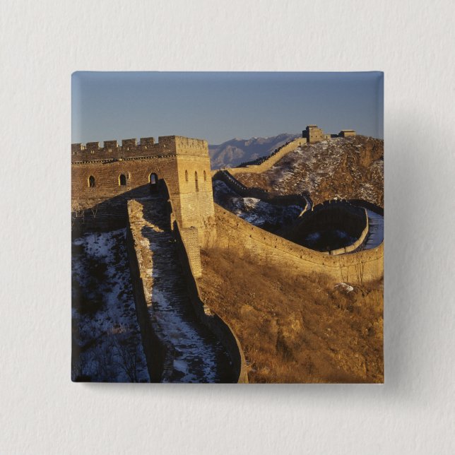 Landscape of Great Wall under sunset, China 2 Inch Square Button (Front)
