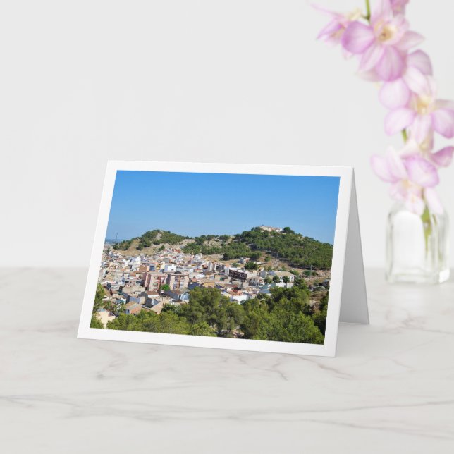 Landscape of Lliria Town in Valencia, Spain Card (Orchid)