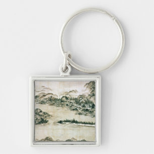 Landscape of mountains and a river keychain