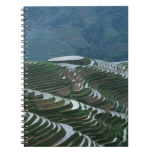 Landscape of rice terraces in the mountain, 2 notebook