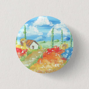 Landscape of the vastness of Tuscany 1 Inch Round Button