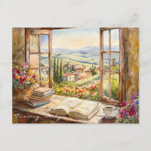 Landscape of Tuscany Painting   Italy Travel Art Postcard