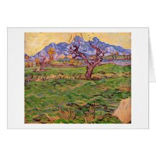 Landscape, Olive Tree, Mountains, Vincent van Gogh