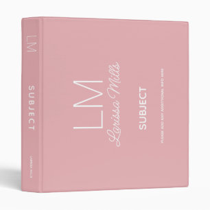 Landscape Orientation Custom Dusty Rose Binder