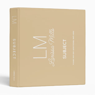 Landscape Orientation Custom Natural Beauty Beige Binder