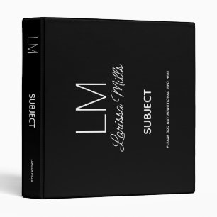 Landscape Orientation Custom Text Black Binder