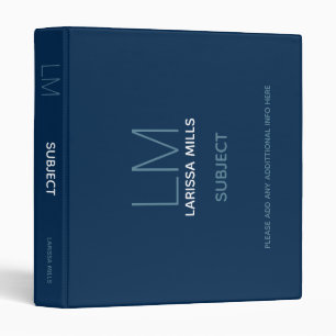 Landscape Orientation Dark Blue Custom Binder