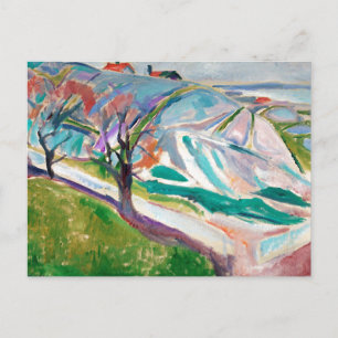 Landscape Painting Edward Munch Holiday Postcard