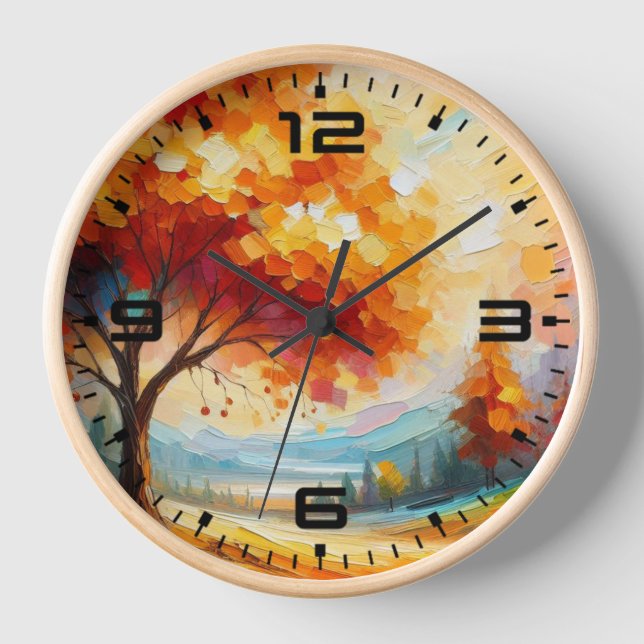 Landscape Painting With Bright Colours-96771 Clock (Front)