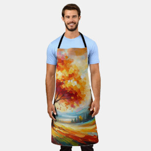 Landscape Painting With Bright Colours Apron