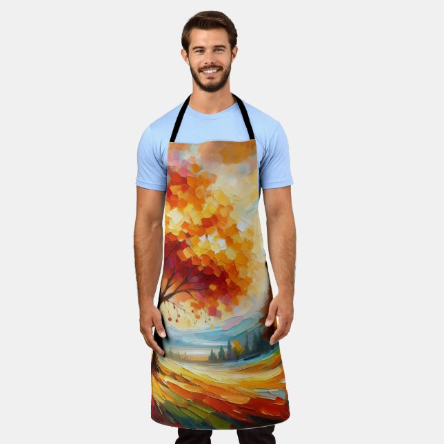 Landscape Painting With Bright Colours Apron (Worn)