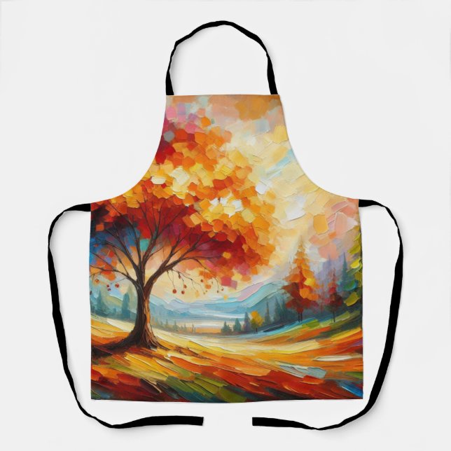 Landscape Painting With Bright Colours Apron (Front)