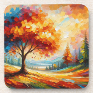 Landscape Painting With Bright Colours Coaster