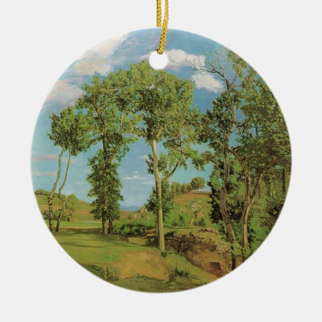 Landscape Paysage Frederic Bazille Impressionist Ceramic Ornament (Front)