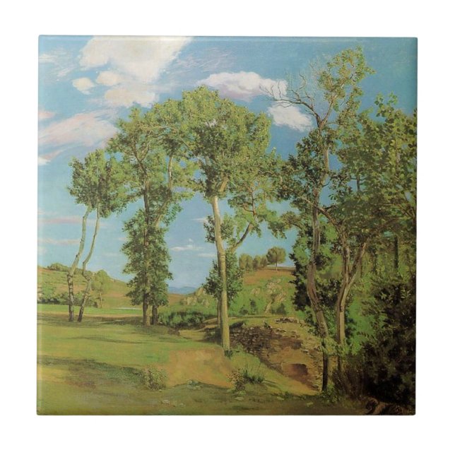 Landscape Paysage Frederic Bazille Impressionist Tile (Front)