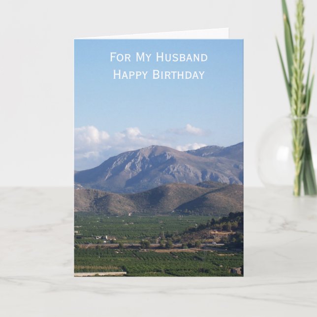 Landscape Personalised Husband Birthday Card (Front)