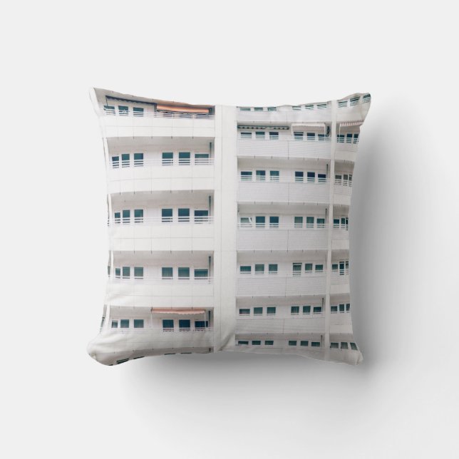 LANDSCAPE PHOTO OF BUILDING WINDOWS THROW PILLOW (Front)