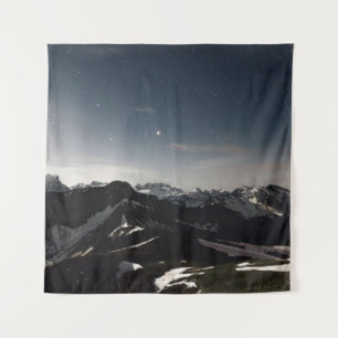 LANDSCAPE PHOTOGRAPHY OF BLACK AND WHITE MOUNTAIN TAPESTRY