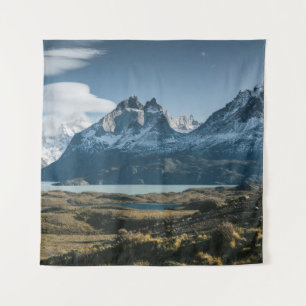 LANDSCAPE PHOTOGRAPHY OF BLACK AND WHITE MOUNTAIN TAPESTRY