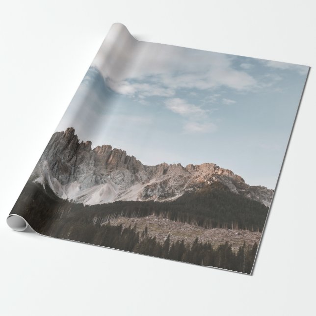 LANDSCAPE PHOTOGRAPHY OF GRAY AND BROWN MOUNTAIN WRAPPING PAPER (Unrolled)