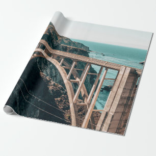LANDSCAPE PHOTOGRAPHY OF GRAY CONCRETE BRIDGE WRAPPING PAPER