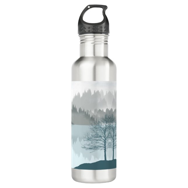 Landscape Reflection Lake Trees Green 710 Ml Water Bottle (Front)