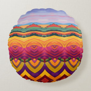 Landscape round pillow