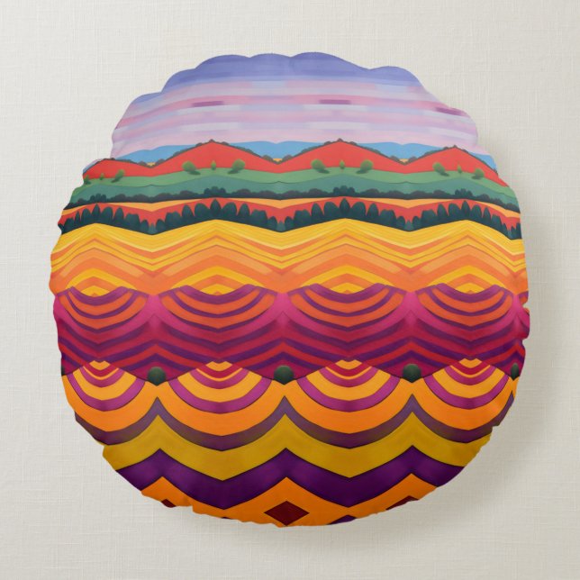Landscape  round pillow (Front)