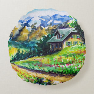 Landscape Round Pillow