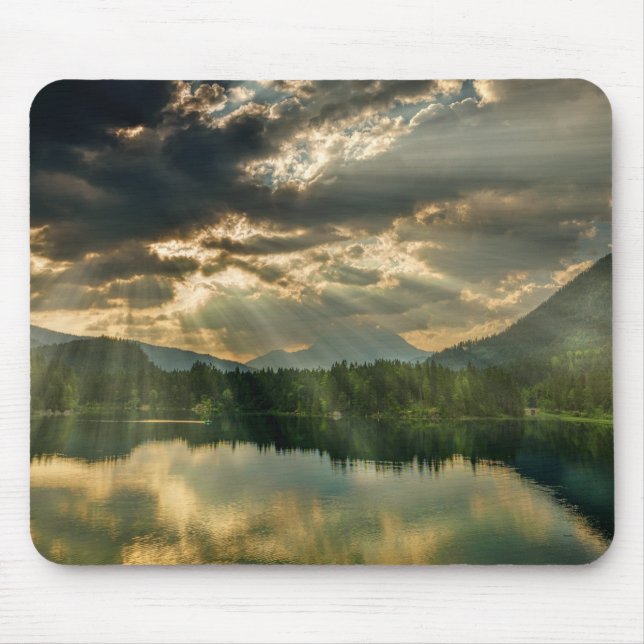 Landscape Scene - Lake, Trees, Mountains and Sky Mouse Pad (Front)