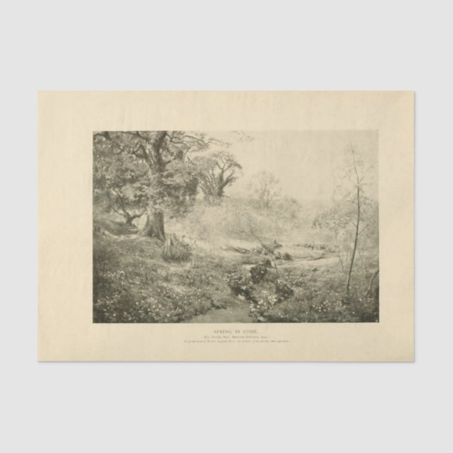 Landscape Spring Trees Ephemera Decoupage Tissue Paper (Front)