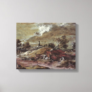 Landscape: Storm Effect, 18th century Canvas Print
