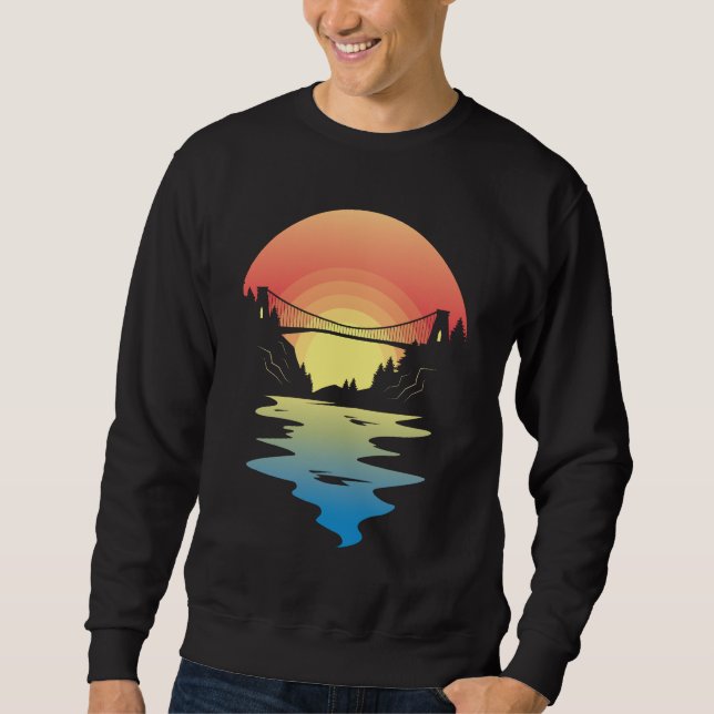 Landscape Sunset Bridge Sweatshirt (Front)