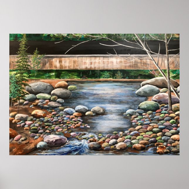 Landscape The Brook original Handpainted Art Poster (Front)