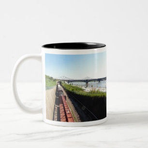 Landscape Train Two-Tone Coffee Mug