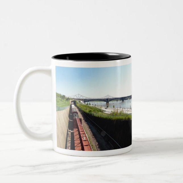Landscape Train Two-Tone Coffee Mug (Left)