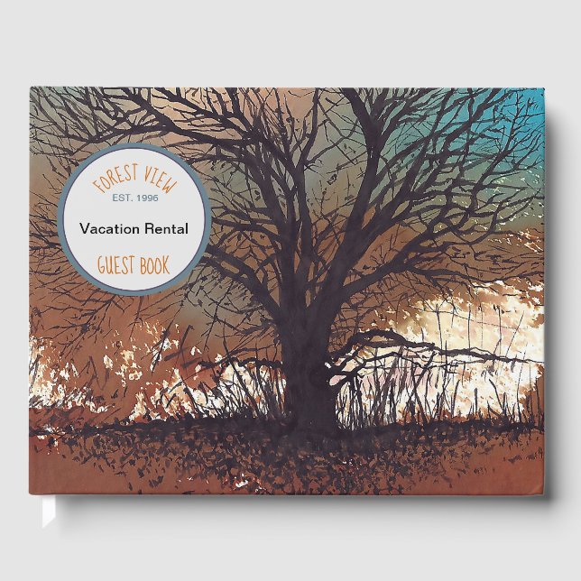 Landscape Tree Art Vacation Rental Guest Book (Front)
