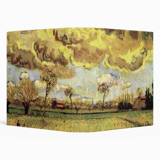 Landscape Under a Stormy Sky by Vincent van Gogh Binder (Background)