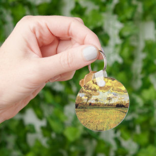 Landscape Under a Stormy Sky by Vincent van Gogh Keychain