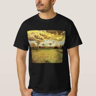Landscape Under a Stormy Sky by Vincent van Gogh T-Shirt