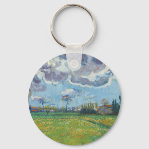 Landscape Under a Stormy Sky Vincent Gogh Keychain
