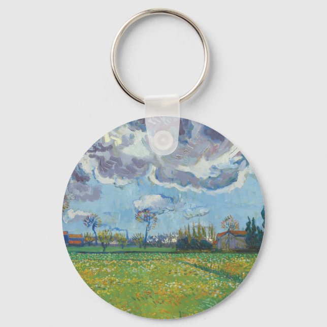 Landscape Under a Stormy Sky Vincent Gogh  Keychain (Front)
